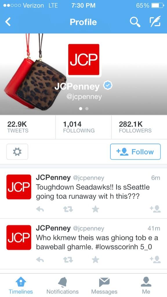 RT @ChrisYandle: And… JC Penney’s intern maybe u…